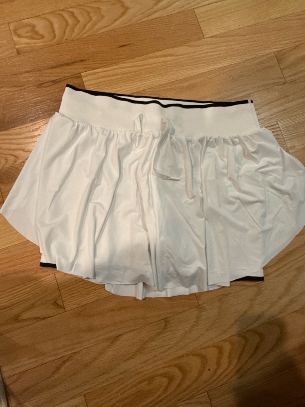 all in motion White Circle Skirt with Black Contrast Trim